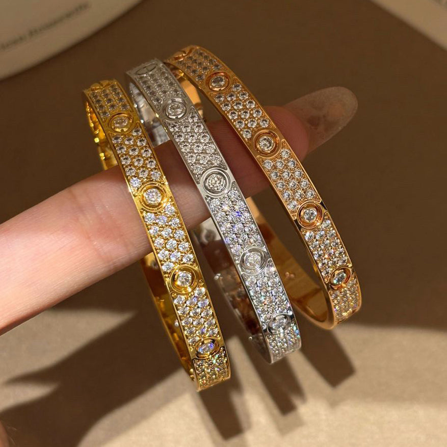 [Okajuri Jewelry] LOVE BRACELET 6.1MM DIAMOND-PAVED 10 BIG DIAMONDS