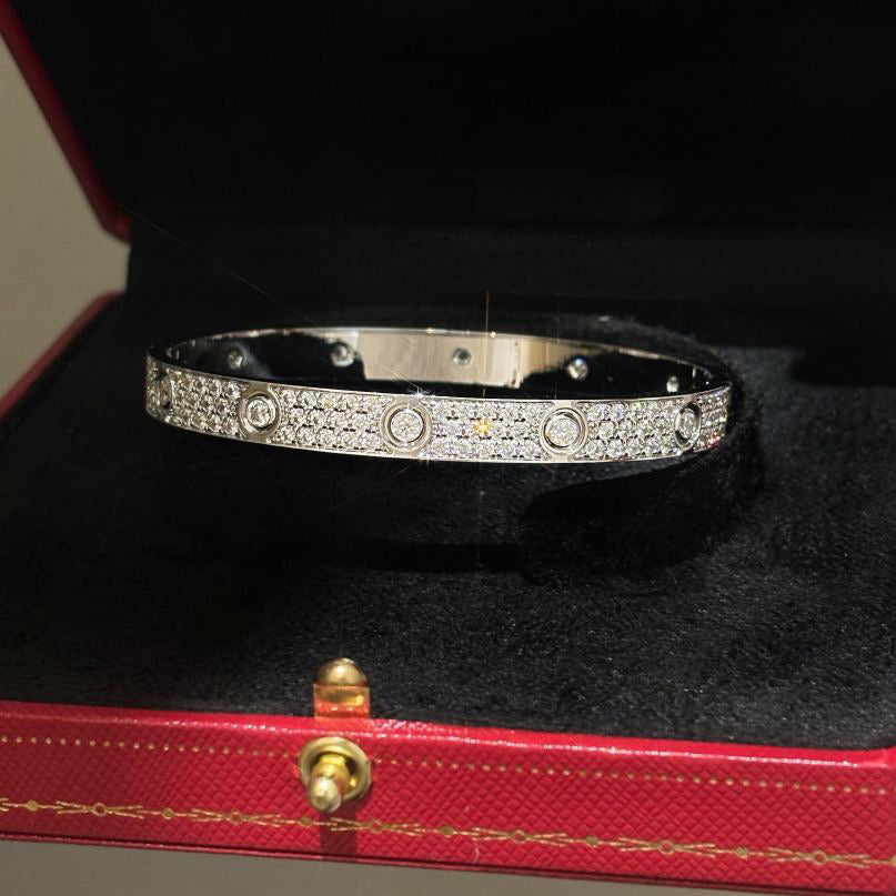 [Okajuri Jewelry] LOVE BRACELET 6.1MM DIAMOND-PAVED 10 BIG DIAMONDS