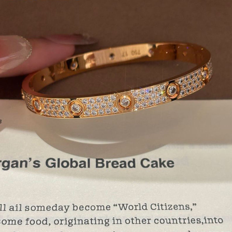 [Okajuri Jewelry] LOVE BRACELET 6.1MM DIAMOND-PAVED 10 BIG DIAMONDS