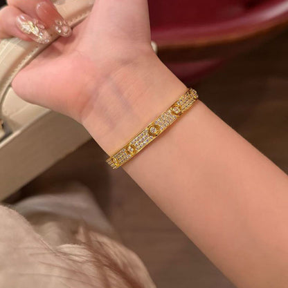 [Okajuri Jewelry] LOVE BRACELET 6.1MM DIAMOND-PAVED 10 BIG DIAMONDS
