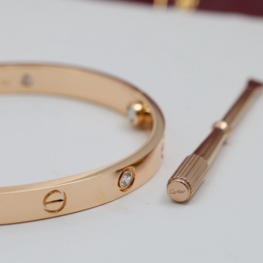 [Okajuri Jewelry] LOVE BRACELET 6.1MM 4 DIAMONDS