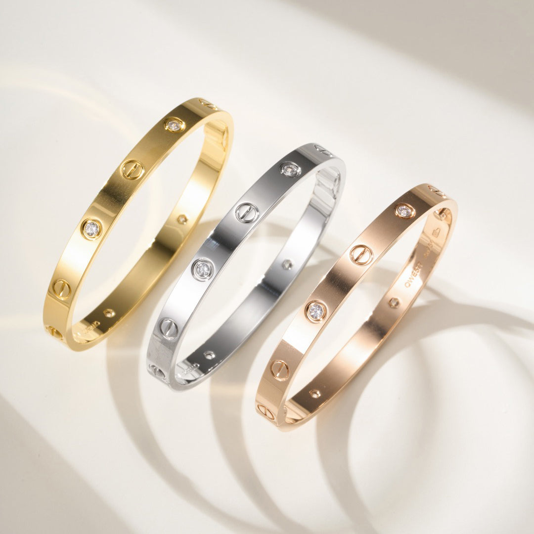 [Okajuri Jewelry] LOVE BRACELET 6.1MM 4 DIAMONDS