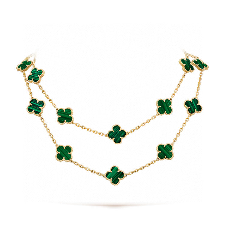 [Okajuri Jewelry]CLOVER 20 MOTIFS MALACHITE GOLD