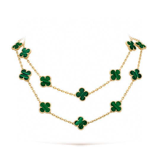 [Okajuri Jewelry]CLOVER 20 MOTIFS MALACHITE GOLD