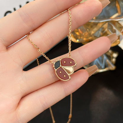 [Okajuri Jewelry]LUCKY  CARNELIANS LADYBUG NECKLACE