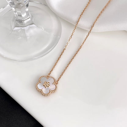 [Okajuri Jewelry]LUCKY  WHITE MOP  PLUM BLOSSOM NECKLACE