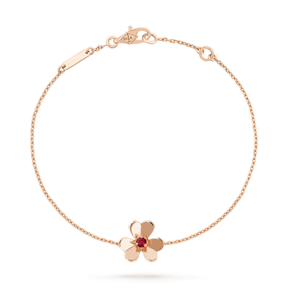 [Okajuri Jewelry]FRIVOLE GOLD FLOWER PINK MALACHITE BRACELET