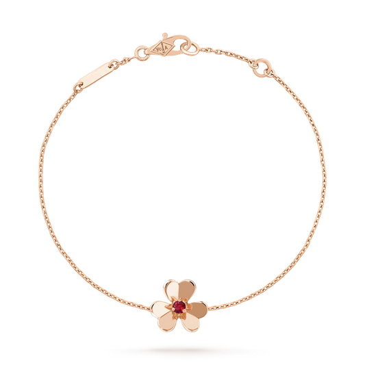 [Okajuri Jewelry]FRIVOLE GOLD FLOWER PINK MALACHITE BRACELET