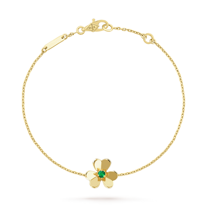 [Okajuri Jewelry]FRIVOLE GOLD FLOWER PINK MALACHITE BRACELET