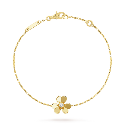 [Okajuri Jewelry]FRIVOLE GOLD FLOWER PINK MALACHITE BRACELET