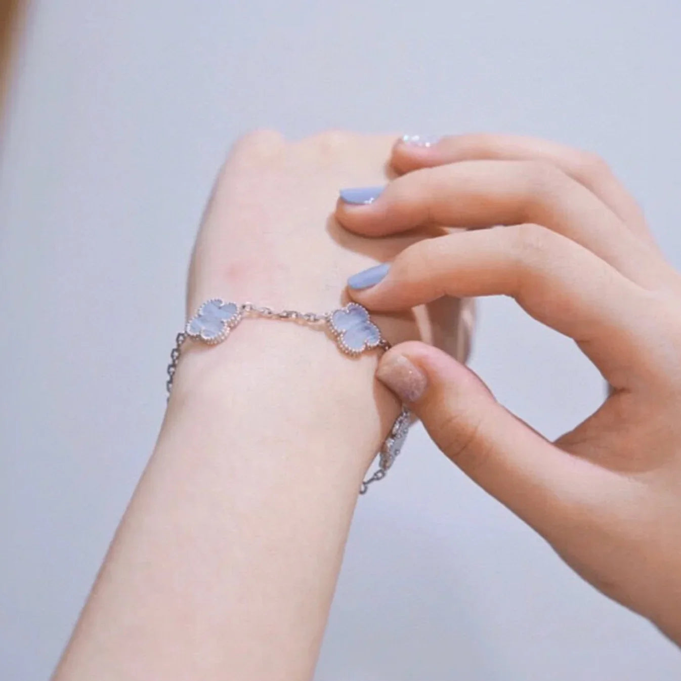 [Okajuri Jewelry] CLOVER 5 MOTIF PURPLE CHALCEDONY BRACELET COLLECTION
