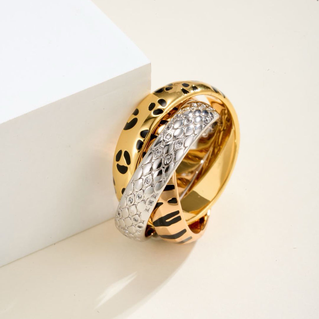 [Okajuri Jewelry] TRINITY  RING LEOPARD PRINT