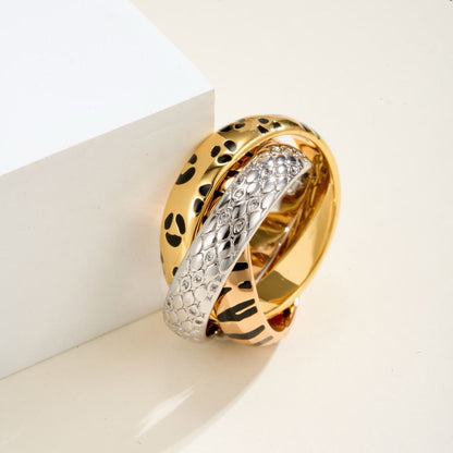 [Okajuri Jewelry] TRINITY  RING LEOPARD PRINT