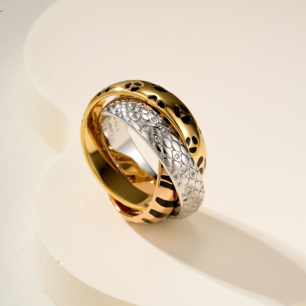 [Okajuri Jewelry] TRINITY  RING LEOPARD PRINT