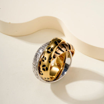 [Okajuri Jewelry] TRINITY  RING LEOPARD PRINT