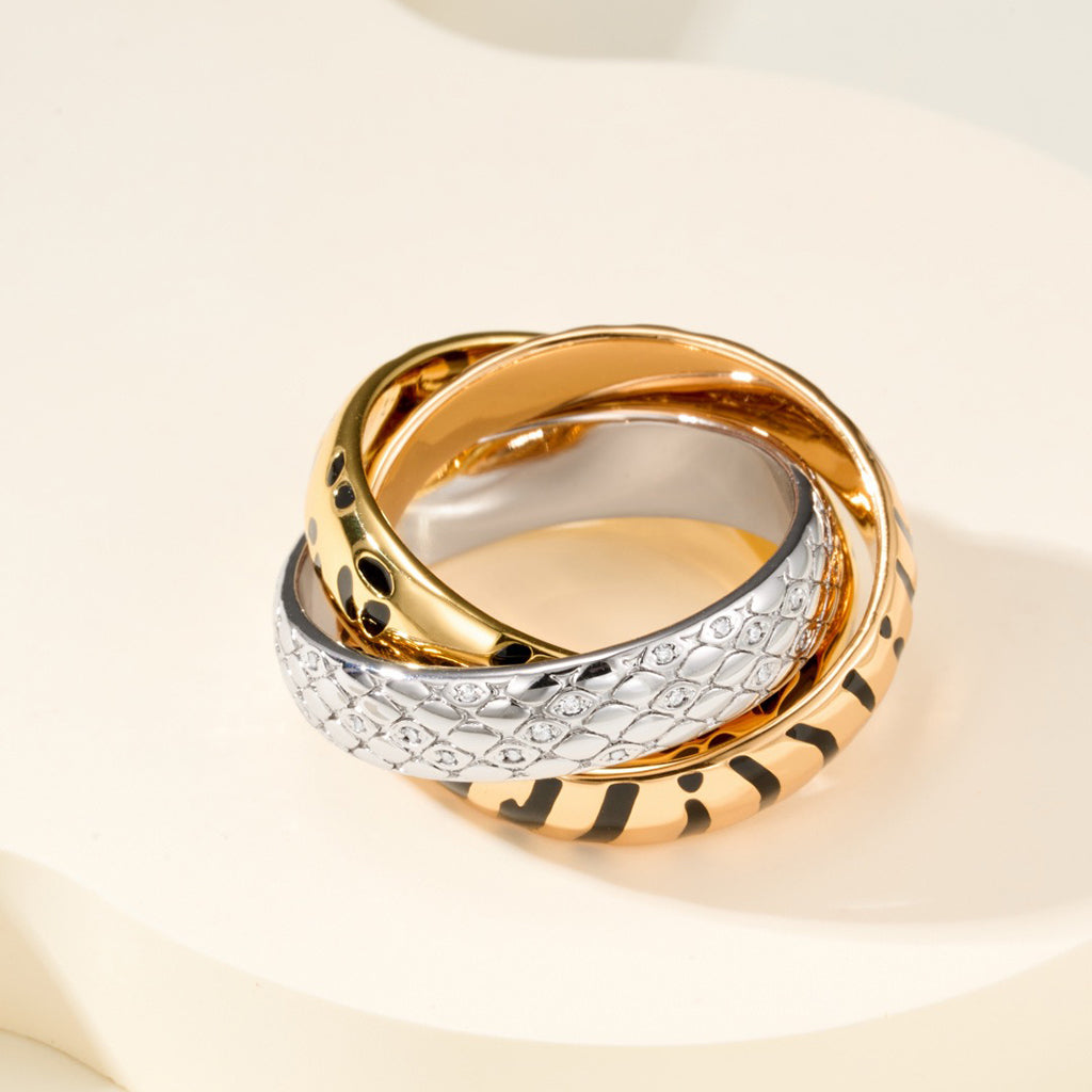 [Okajuri Jewelry] TRINITY  RING LEOPARD PRINT