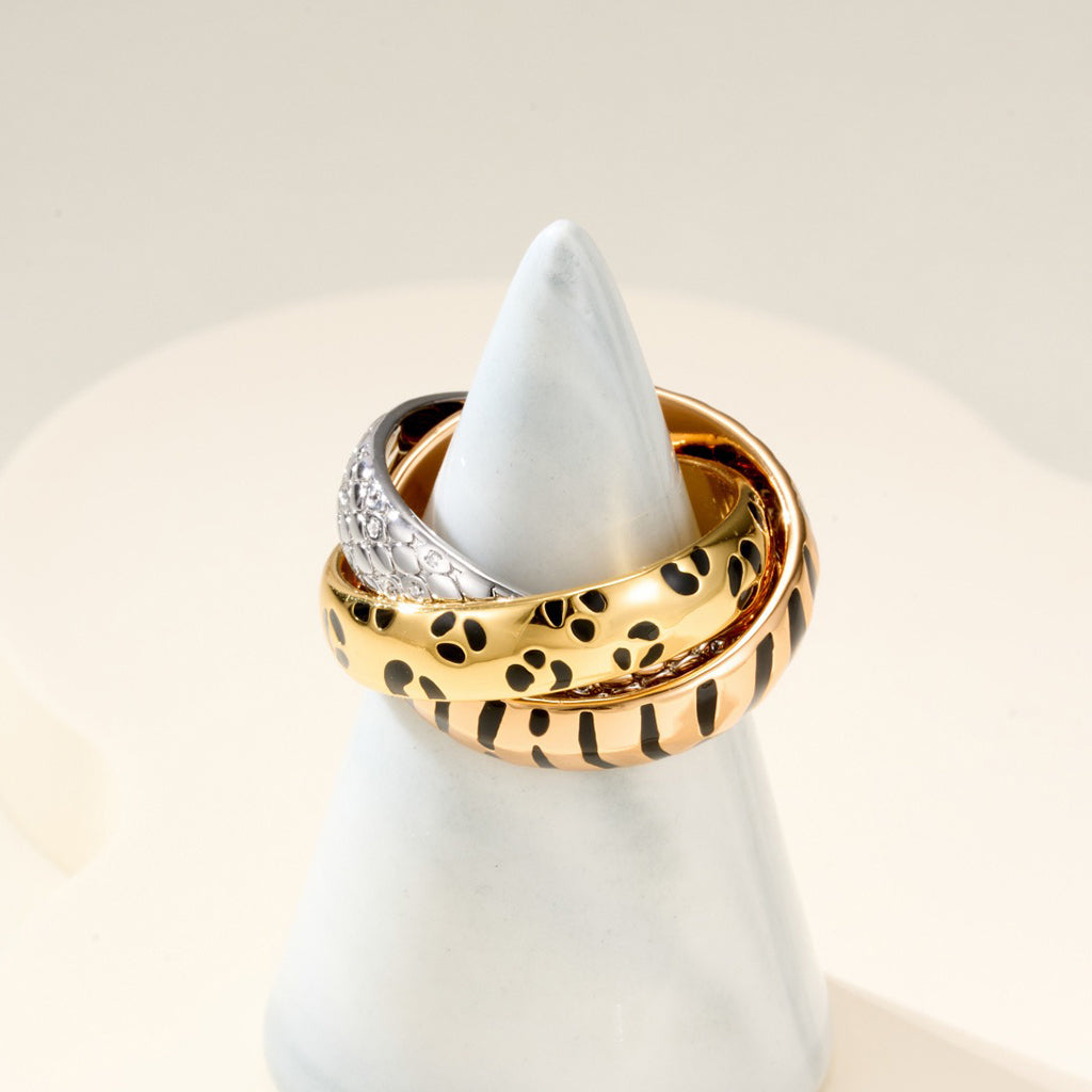 [Okajuri Jewelry] TRINITY  RING LEOPARD PRINT