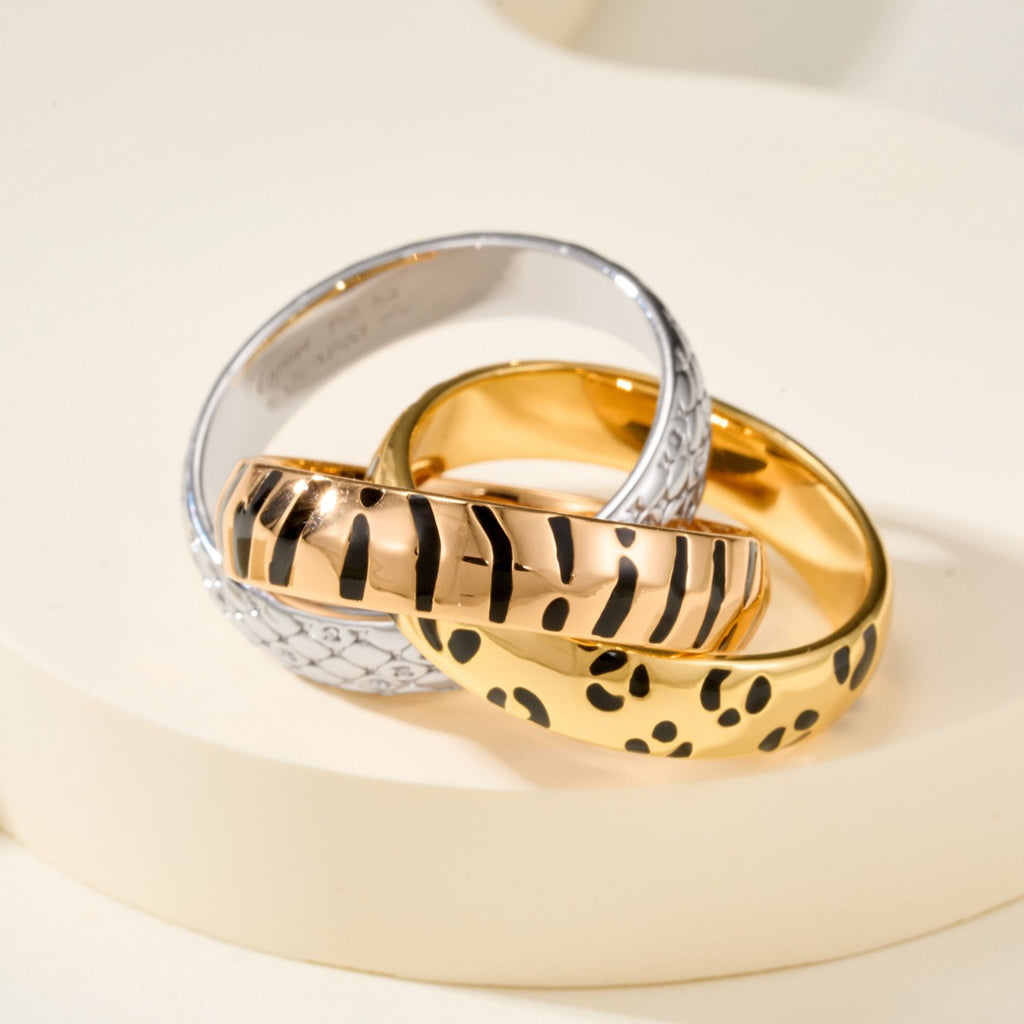 [Okajuri Jewelry] TRINITY  RING LEOPARD PRINT