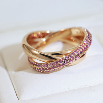 [Okajuri Jewelry] TRINITY 3.2MM RING PINK DIAMOND