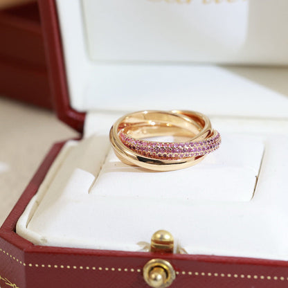 [Okajuri Jewelry] TRINITY 3.2MM RING PINK DIAMOND