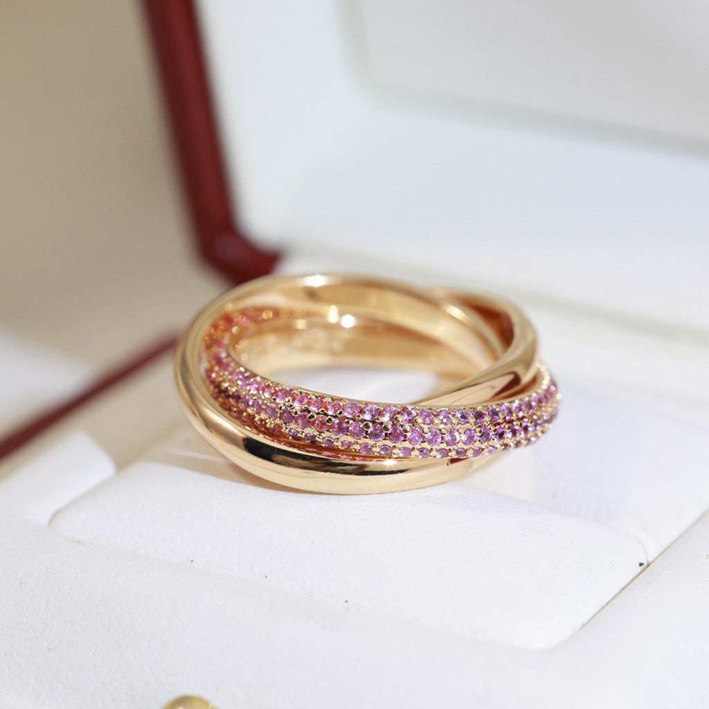 [Okajuri Jewelry] TRINITY 3.2MM RING PINK DIAMOND