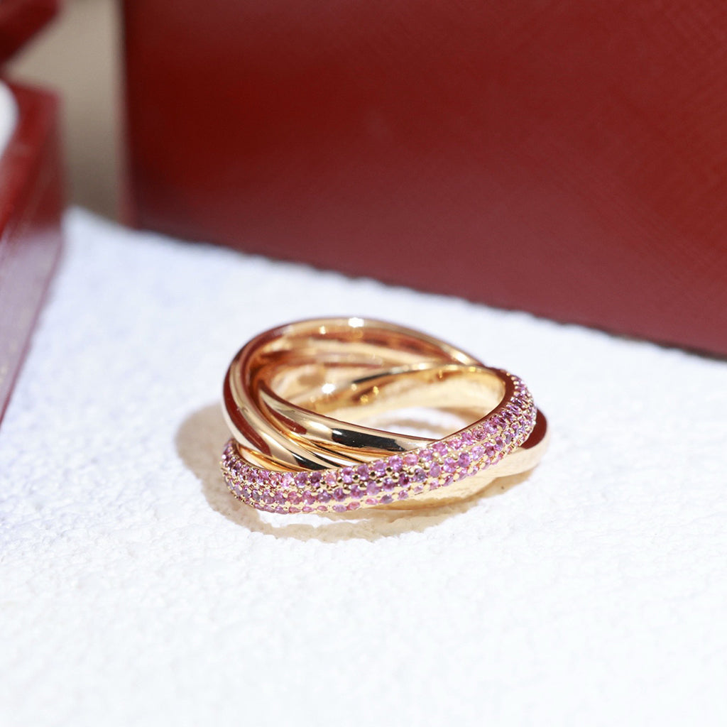 [Okajuri Jewelry] TRINITY 3.2MM RING PINK DIAMOND