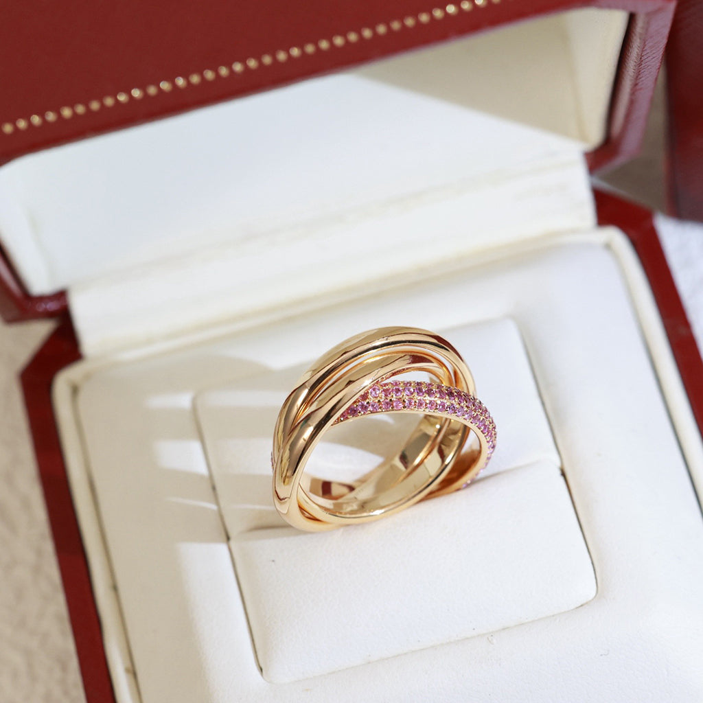 [Okajuri Jewelry] TRINITY 3.2MM RING PINK DIAMOND