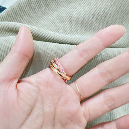 [Okajuri Jewelry] TRINITY 3.2MM RING PINK DIAMOND