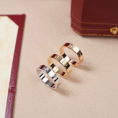 [Okajuri Jewelry] LOVE 4MM 1 DIAMOND RING