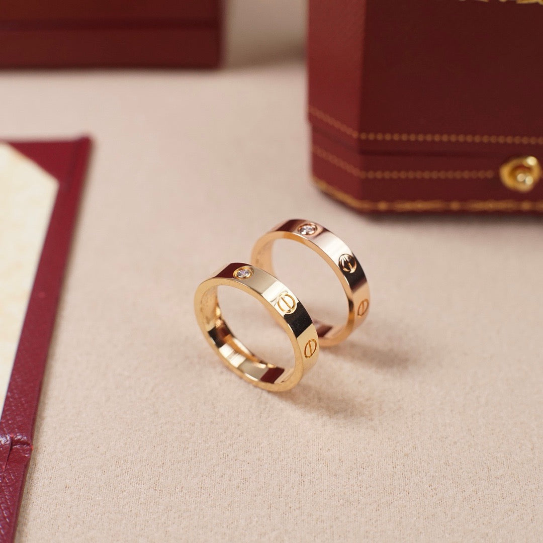 [Okajuri Jewelry] LOVE 4MM 1 DIAMOND RING