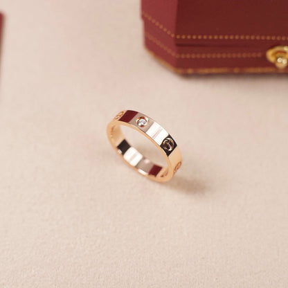 [Okajuri Jewelry] LOVE 4MM 1 DIAMOND RING