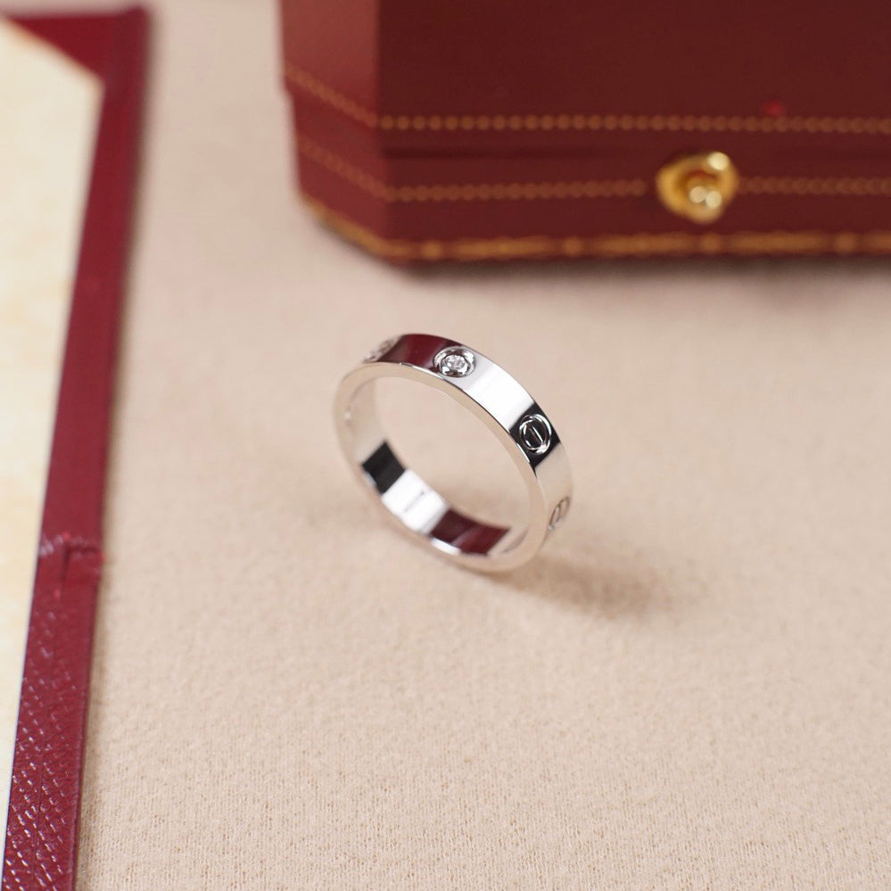 [Okajuri Jewelry] LOVE 4MM 1 DIAMOND RING