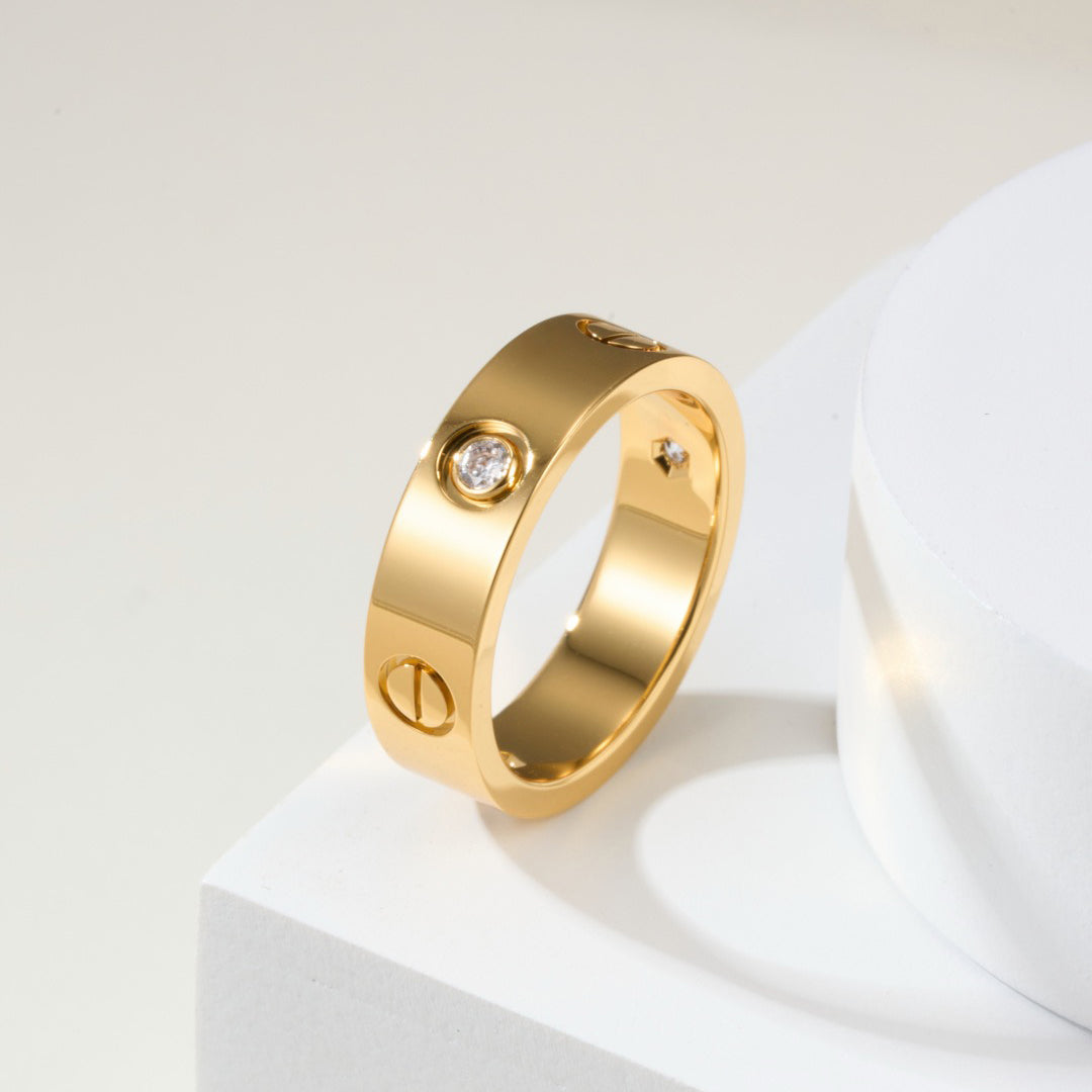 [Okajuri Jewelry] LOVE 4MM 1 DIAMOND RING