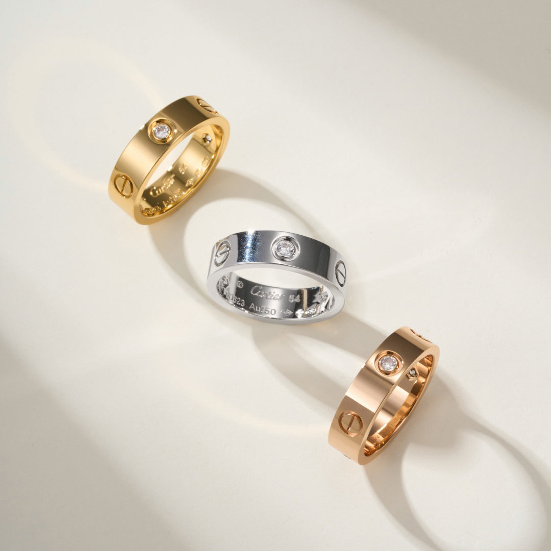 [Okajuri Jewelry] LOVE 4MM 1 DIAMOND RING