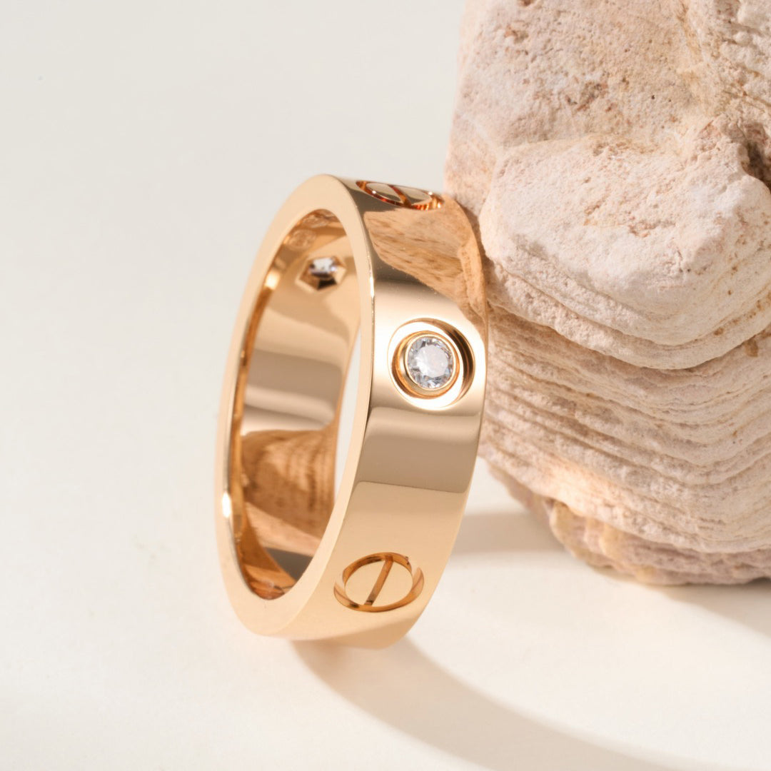 [Okajuri Jewelry] LOVE 4MM 1 DIAMOND RING