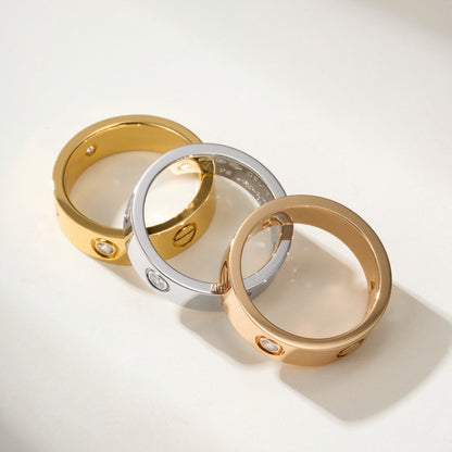 [Okajuri Jewelry] LOVE 4MM 1 DIAMOND RING