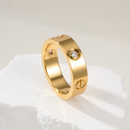 [Okajuri Jewelry] LOVE 4MM 1 DIAMOND RING