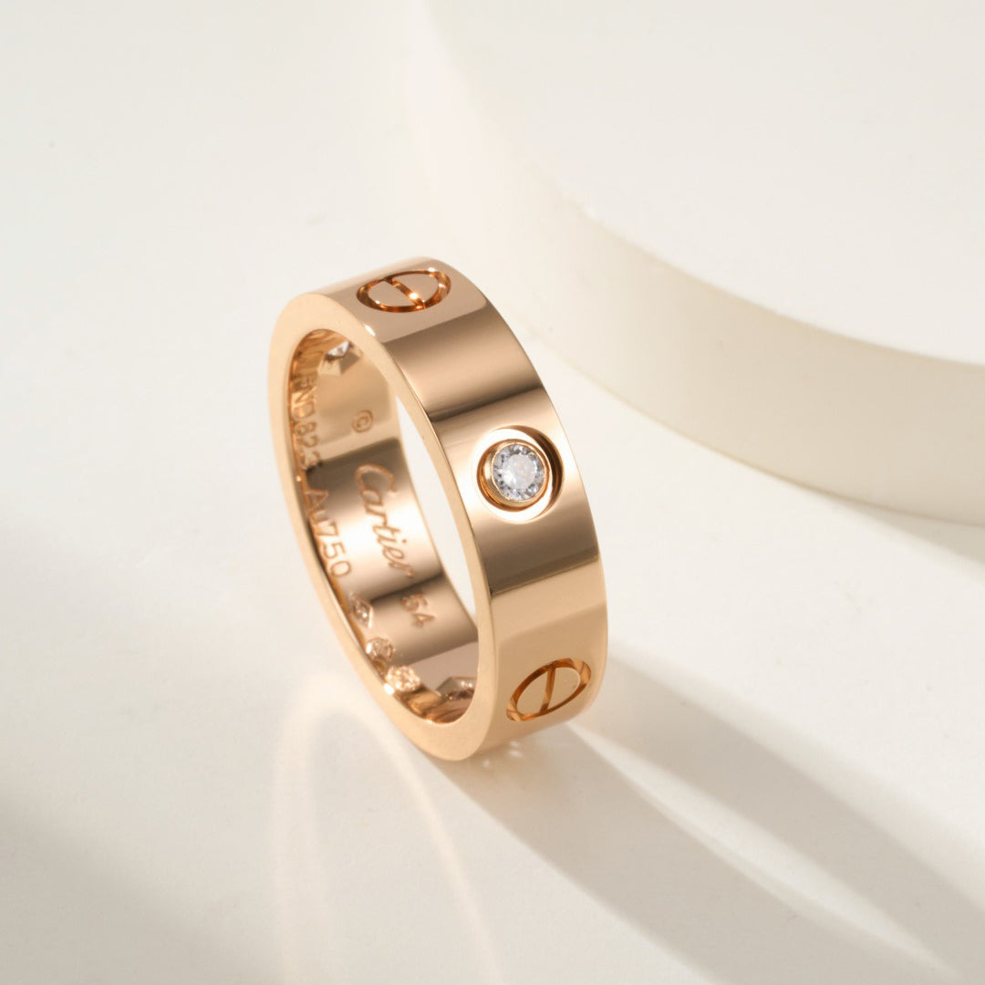 [Okajuri Jewelry] LOVE 4MM 1 DIAMOND RING