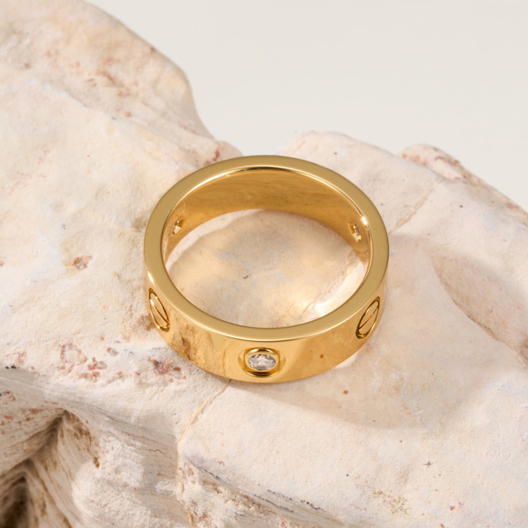 [Okajuri Jewelry] LOVE 4MM 1 DIAMOND RING