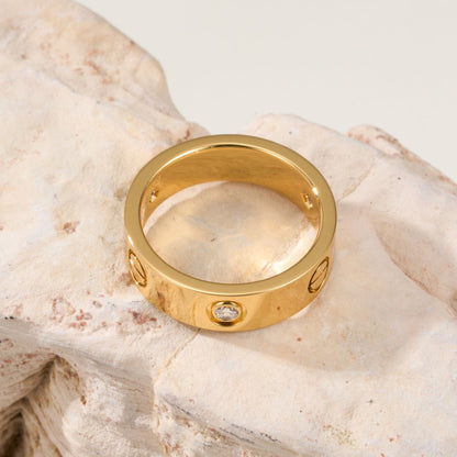[Okajuri Jewelry] LOVE 4MM 1 DIAMOND RING
