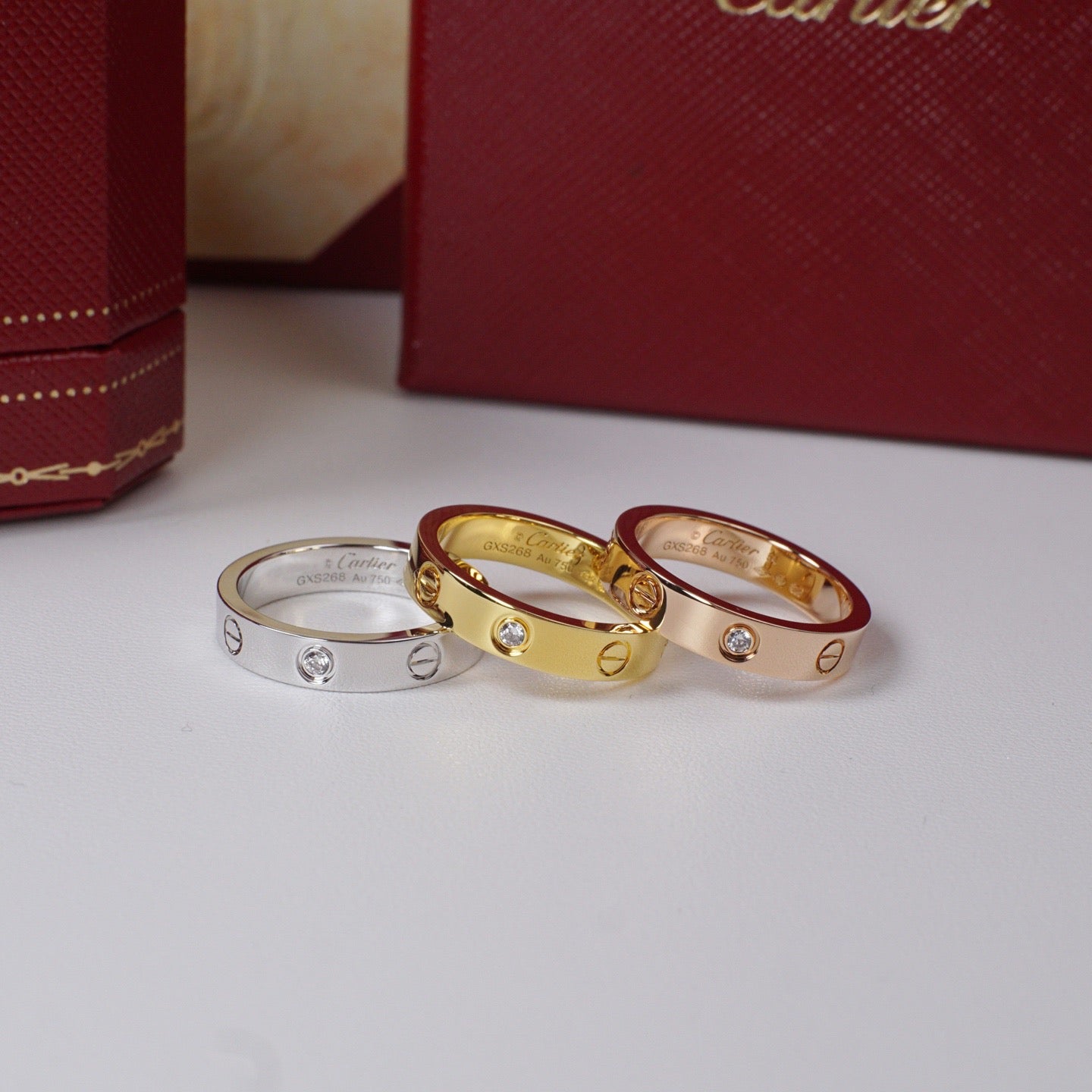 [Okajuri Jewelry] LOVE 4MM 1 DIAMOND RING