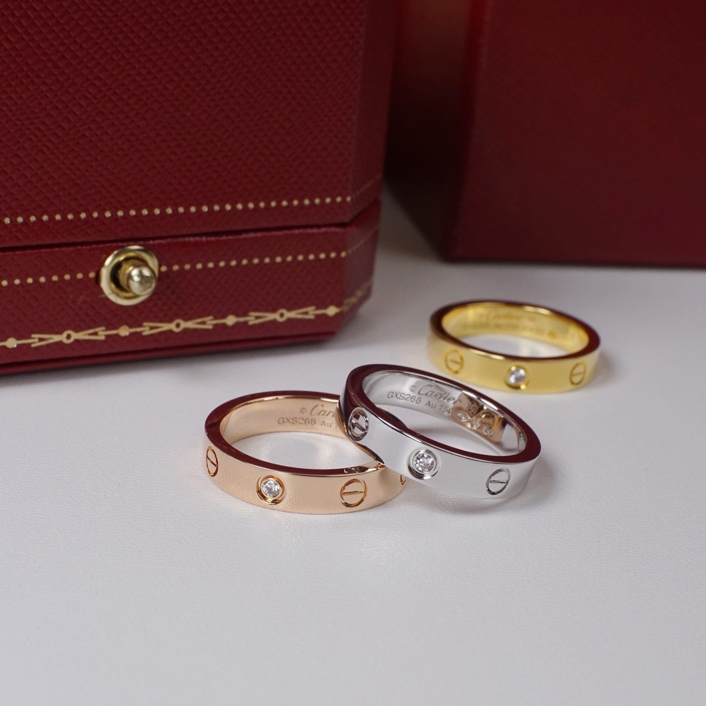 [Okajuri Jewelry] LOVE 4MM 1 DIAMOND RING