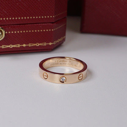 [Okajuri Jewelry] LOVE 4MM 1 DIAMOND RING