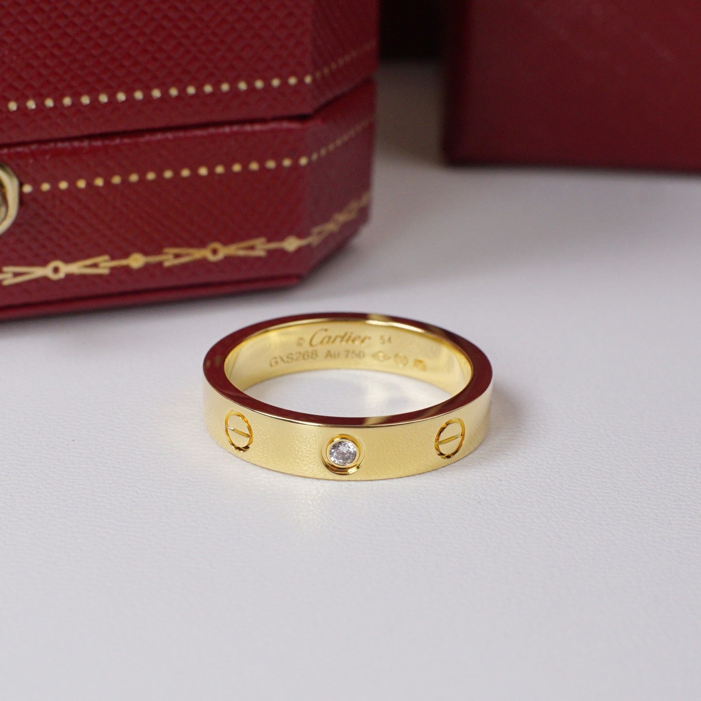 [Okajuri Jewelry] LOVE 4MM 1 DIAMOND RING