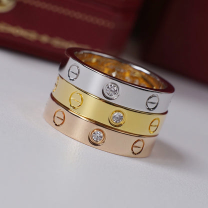 [Okajuri Jewelry] LOVE 4MM 1 DIAMOND RING