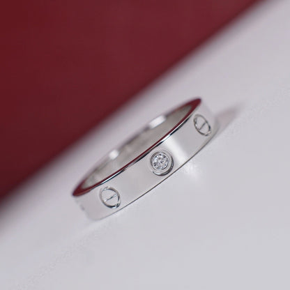 [Okajuri Jewelry] LOVE 4MM 1 DIAMOND RING
