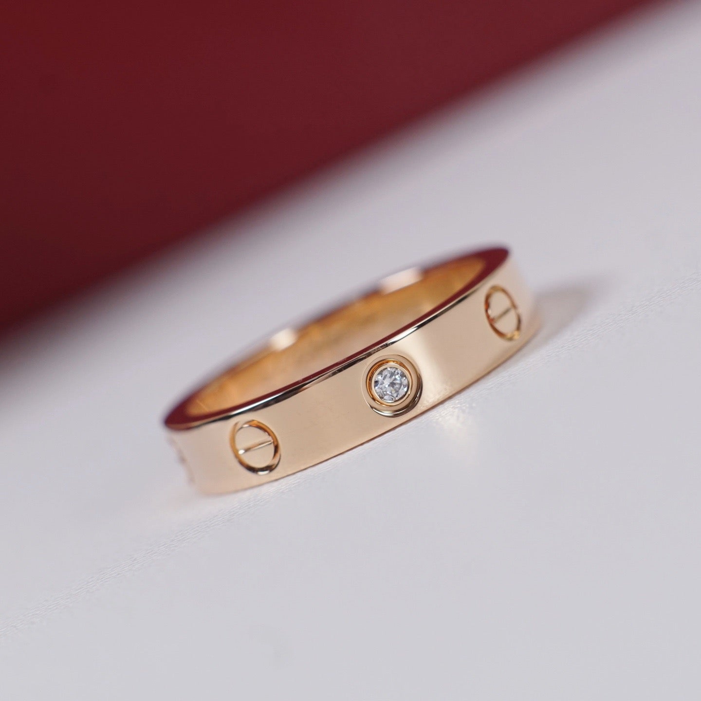 [Okajuri Jewelry] LOVE 4MM 1 DIAMOND RING