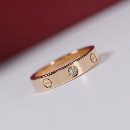 [Okajuri Jewelry] LOVE 4MM 1 DIAMOND RING