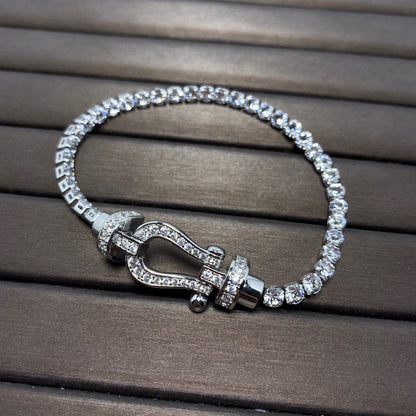 [Okajuri Jewelry]FORCE  LARGE HORSESHOE FULL DIAMOND TENNIS BRACELET