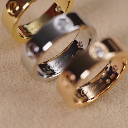[Okajuri Jewelry] LOVE 5.5MM 3 DIAMOND RING